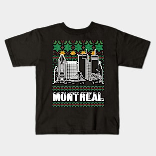 Montreal Canada Ugly Christmas Kids T-Shirt